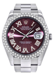 Womens Rolex Datejust II Watch | 41 MM | Purple Roman Numeral Dial | Two Row | Oyster Band