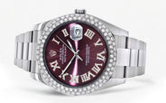 Womens Rolex Datejust II Watch | 41 MM | Purple Roman Numeral Dial | Two Row | Oyster Band