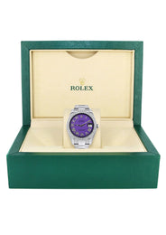 Rolex Datejust II Watch | 41 MM | Violet Roman Numeral Dial | Two Row | Oyster Band
