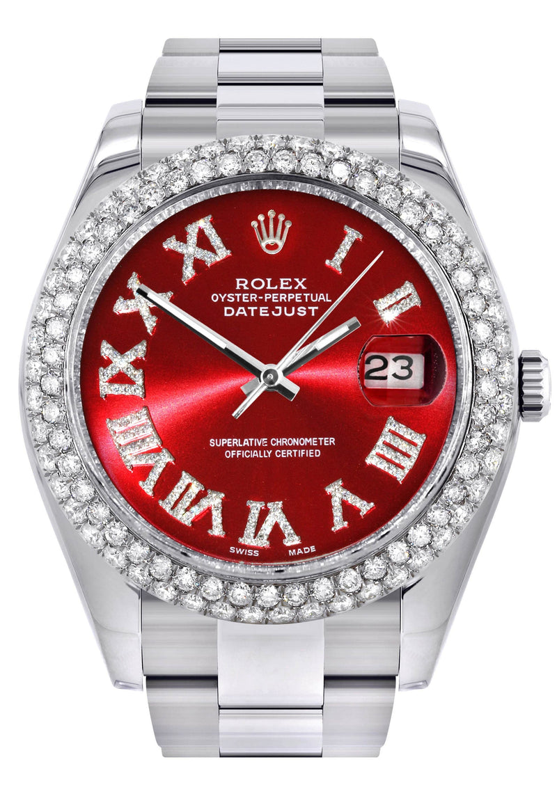 Rolex Datejust II Watch | 41 MM | Red Roman Numeral Dial | Two Row | Oyster Band