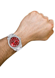 Rolex Datejust II Watch | 41 MM | Red Roman Numeral Dial | Two Row | Oyster Band