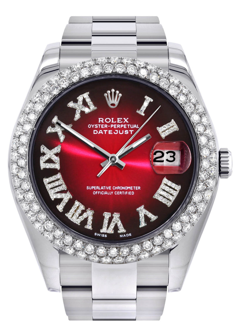 Rolex Datejust II Watch | 41 MM | Black Red Roman Numeral Dial | Two Row | Oyster Band