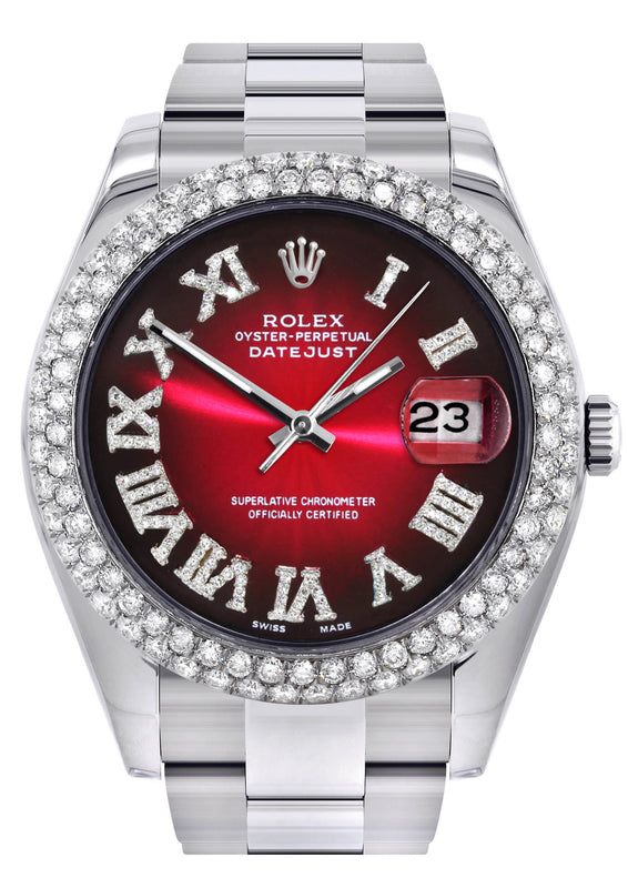 Womens Rolex Datejust II Watch | 41 MM | Black Red Roman Numeral Dial | Two Row | Oyster Band