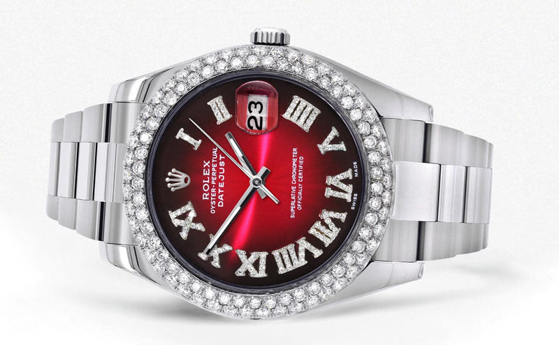 Rolex Datejust II Watch | 41 MM | Black Red Roman Numeral Dial | Two Row | Oyster Band