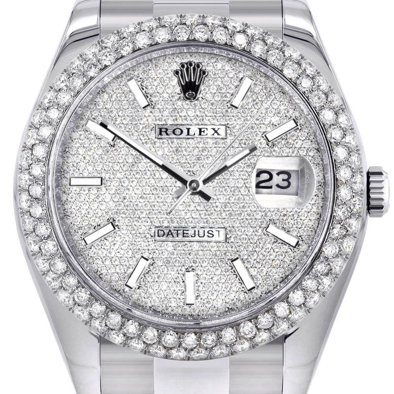 Womens Rolex Datejust II Watch | 41 MM | Diamond Dial | Two Row | Oyster Band