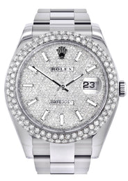 Womens Rolex Datejust II Watch | 41 MM | Diamond Dial | Two Row | Oyster Band