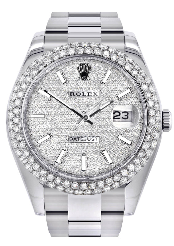 Rolex Datejust II Watch | 41 MM | Diamond Dial | Two Row | Oyster Band