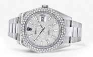 Womens Rolex Datejust II Watch | 41 MM | Diamond Dial | Two Row | Oyster Band