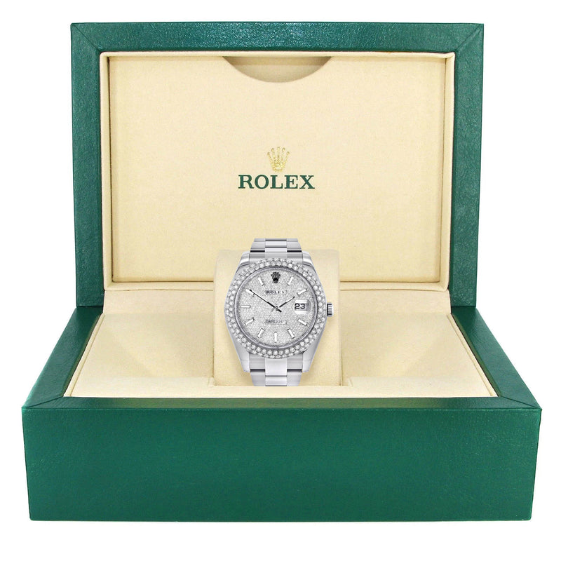 Womens Rolex Datejust II Watch | 41 MM | Diamond Dial | Two Row | Oyster Band