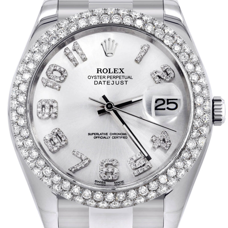 Womens Rolex Datejust II Watch | 41 MM | White Diamond Dial | Two Row | Oyster Band