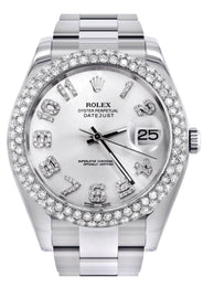 Womens Rolex Datejust II Watch | 41 MM | White Diamond Dial | Two Row | Oyster Band