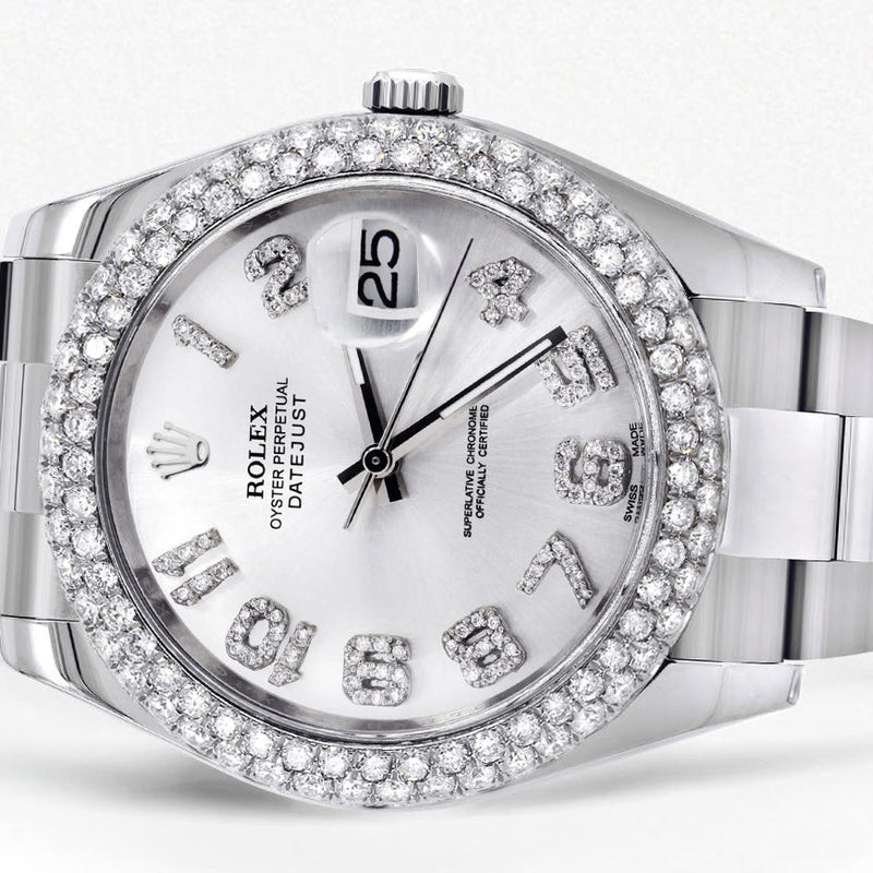 Womens Rolex Datejust II Watch | 41 MM | White Diamond Dial | Two Row | Oyster Band