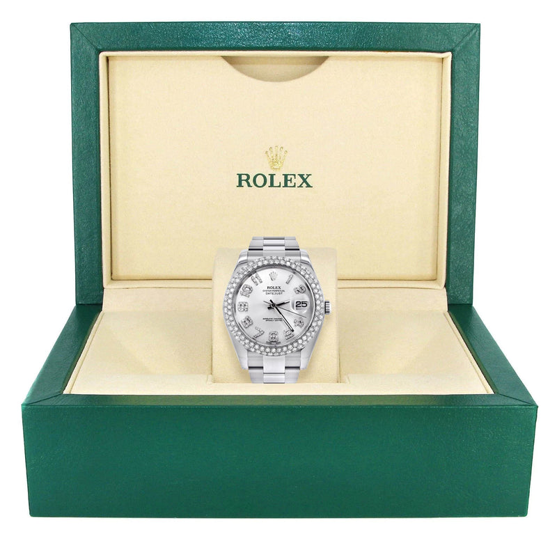 Rolex Datejust II Watch | 41 MM | White Diamond Dial | Two Row | Oyster Band
