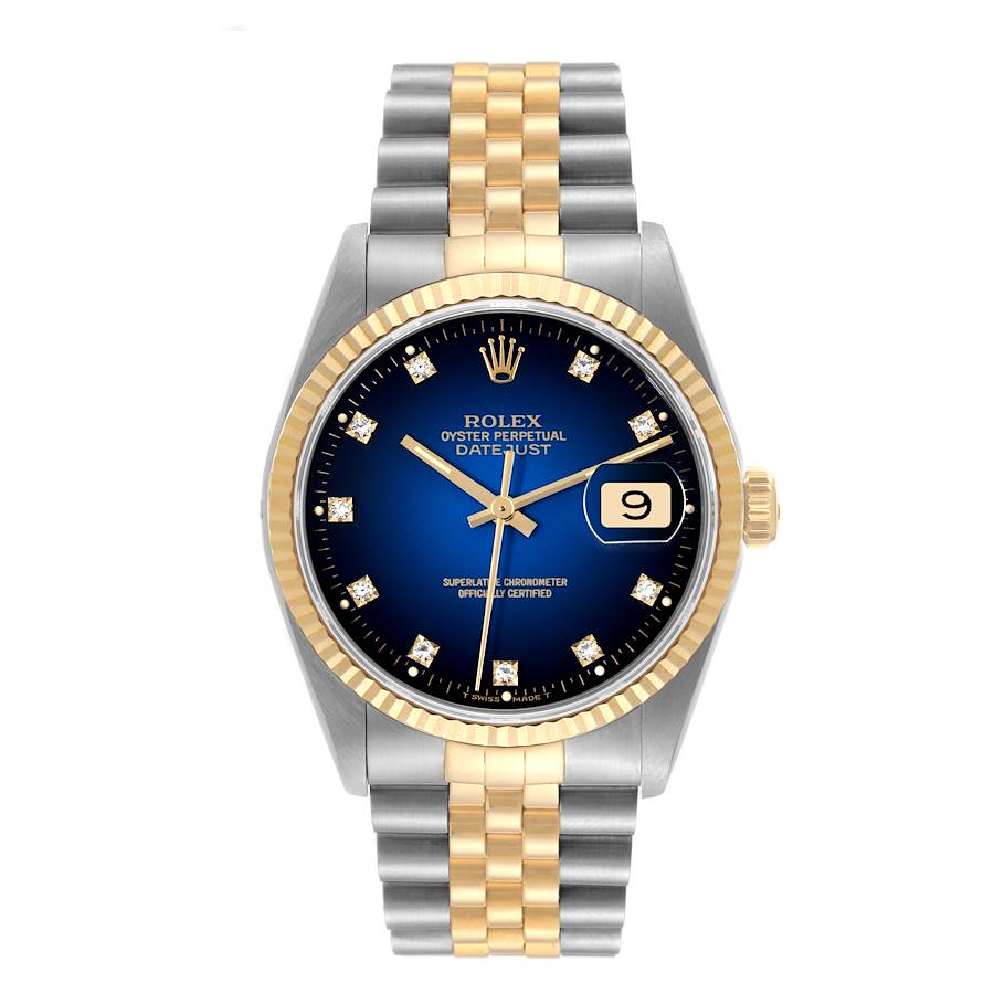 Rolex Datejust Watch 16233 for Men | 36MM | Blue Vintage Dial| Stainless Steel Yellow Gold