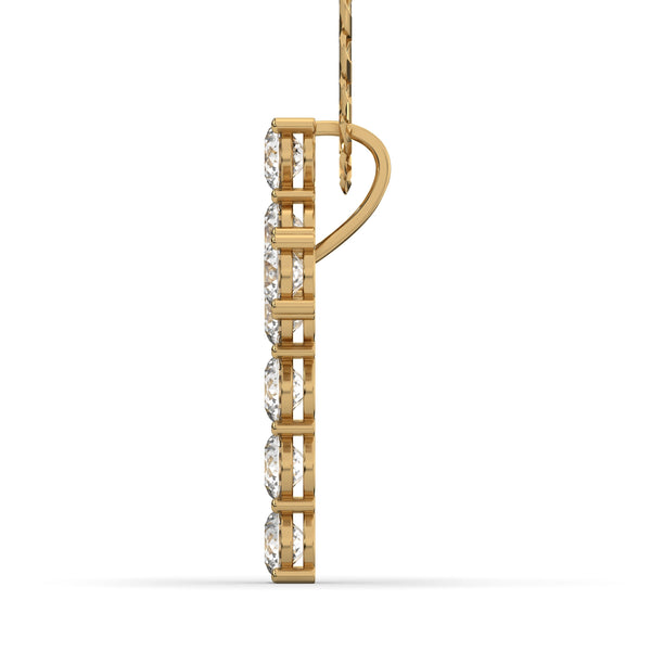 Men's VVS Lab Diamond Customizable Yellow Gold Cross Necklace Pendant
