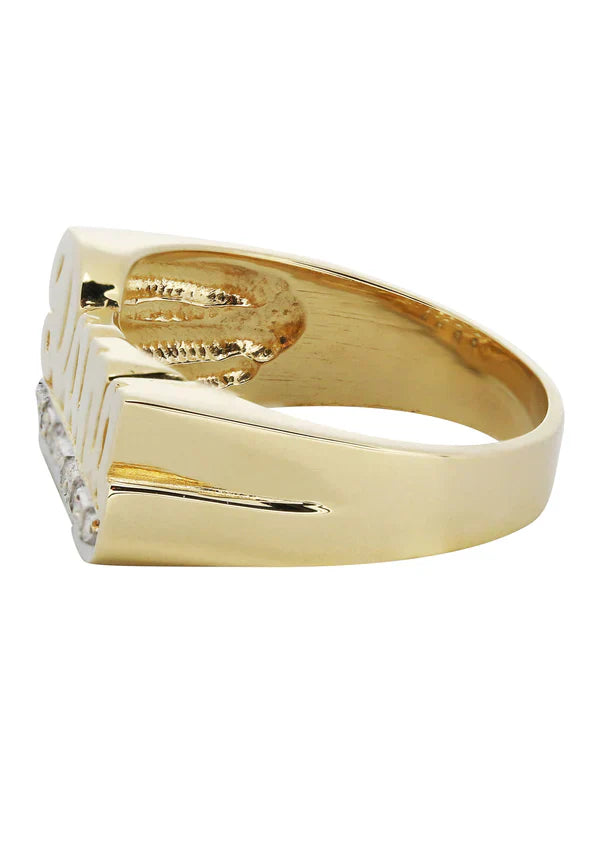 Personalized Name Ring | 14K Diamond | Yellow Gold | Size Options Available