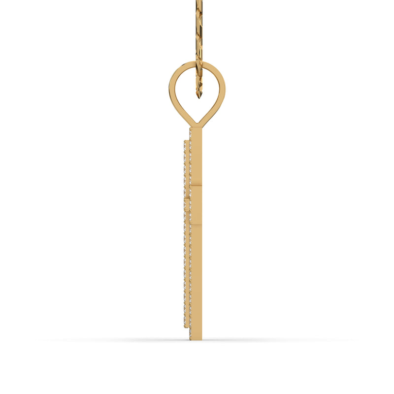 Men's VVS Lab Diamond Customizable Yellow Gold Cross Necklace Pendant