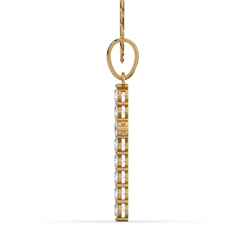 Men's VVS Lab Diamond Customizable Yellow Gold Cross Necklace Pendant