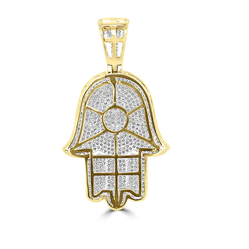 Hamsa Pendant - Yellow Gold Diamond | 2.17CTW | 10K