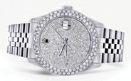 Mens Rolex Datejust Watch 16200 | 36Mm | Full Diamond Dial | Two Row 4.25 Carat Bezel | Jubilee Band