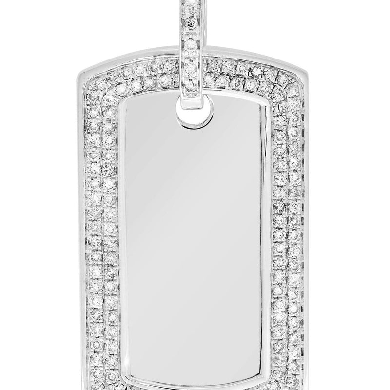 Diamond Dog Tag Pendant | 14.21 Grams | 2.21 Carats