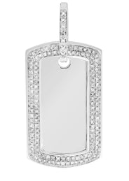 Diamond Dog Tag Pendant | 14.21 Grams | 2.21 Carats