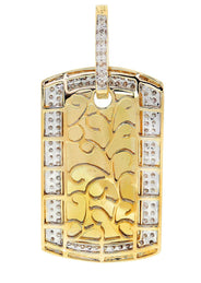 Diamond Dog Tag Pendant | 14.17 Grams | 2.17 Carats