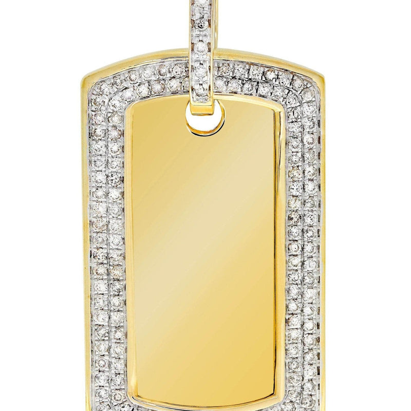 Diamond Dog Tag Pendant | 14.17 Grams | 2.17 Carats
