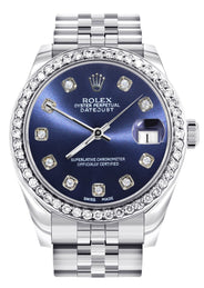 Diamond Rolex Watch | 68274 | Diamond Bezel | 31MM | Blue Diamond Dial | Jubilee Band