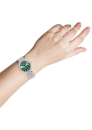 Diamond Rolex Watch | 68274 | Diamond Bezel | 31MM | Green Diamond Dial | Jubilee Band