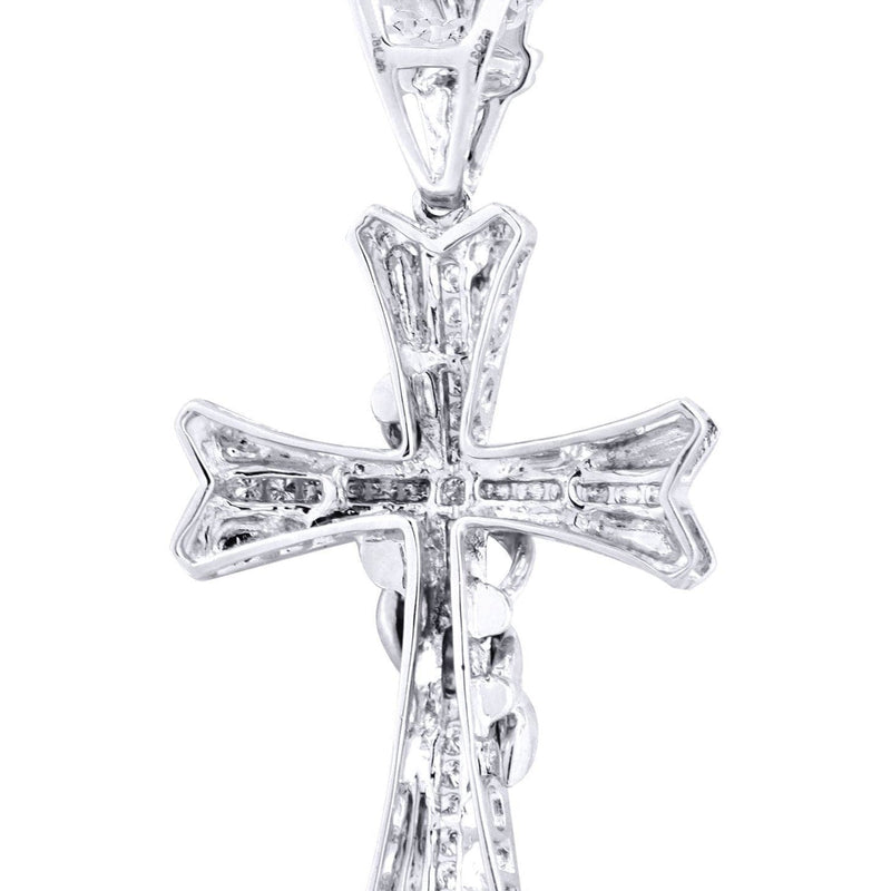 14K White Gold Diamond Cross Necklace  | 0.46 Carats