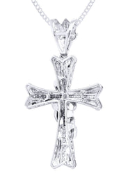 14K White Gold Diamond Cross Necklace  | 0.46 Carats