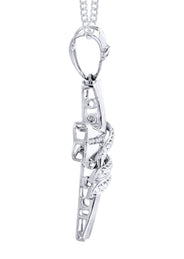 14K White Gold Diamond Cross Necklace  | 0.46 Carats