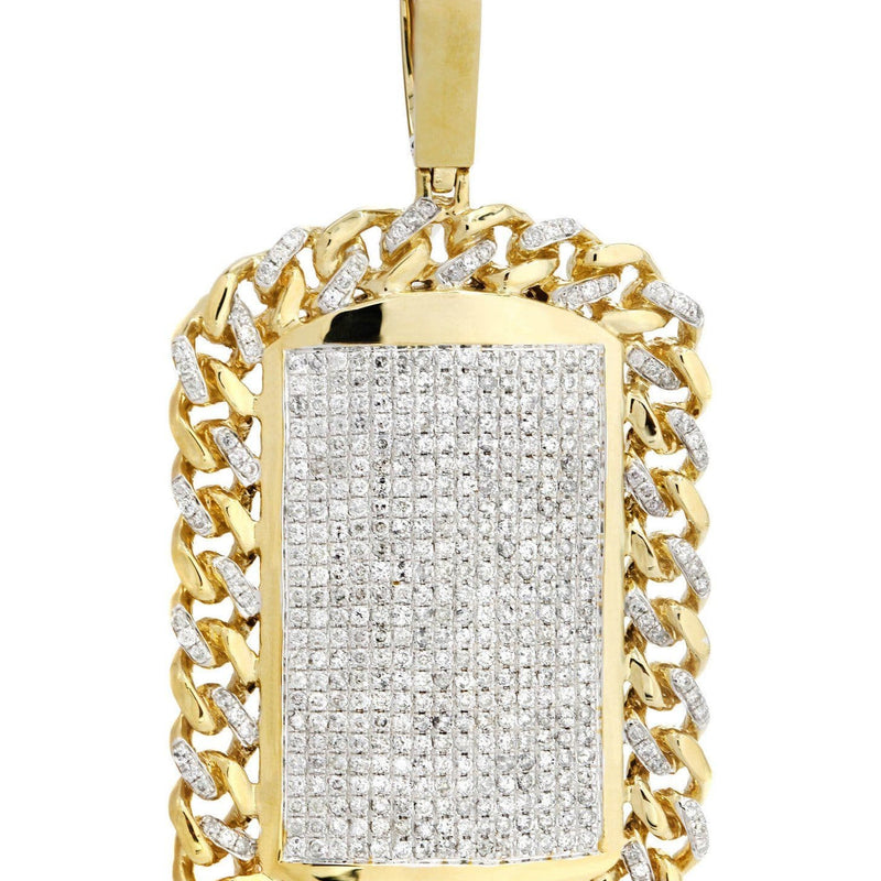 14 Yellow Gold Dog Tag Diamond Necklace | 4.65 Carats