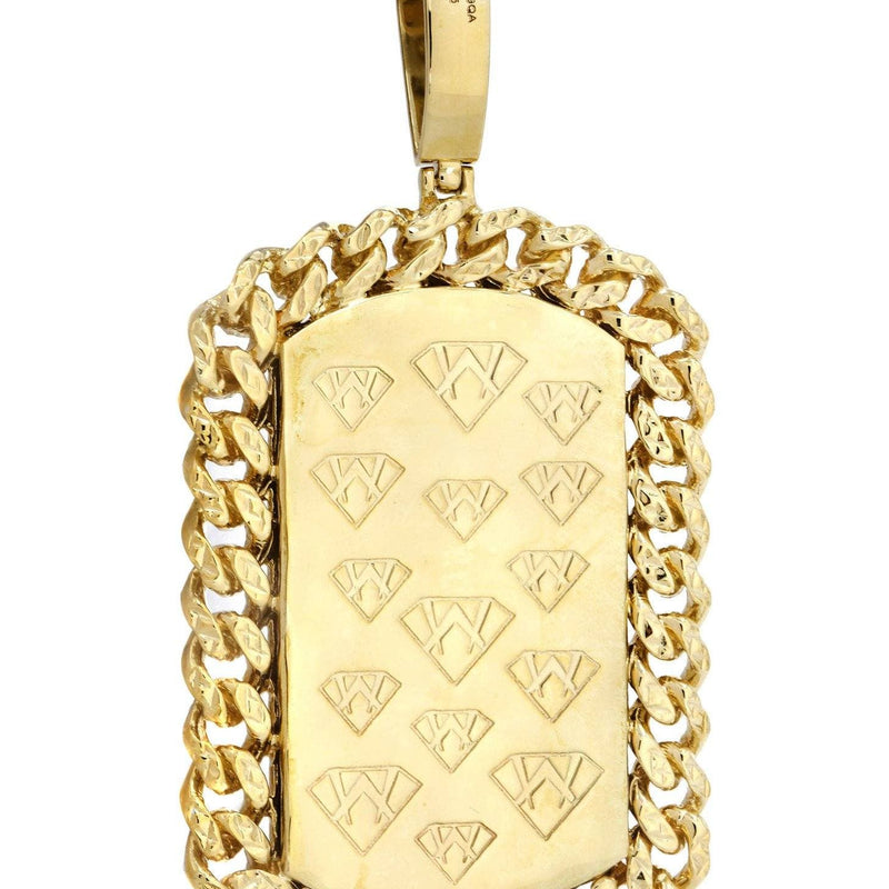 14 Yellow Gold Dog Tag Diamond Necklace | 4.65 Carats