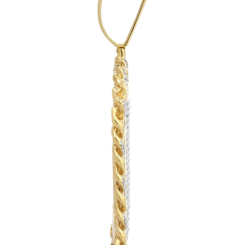14 Yellow Gold Dog Tag Diamond Necklace | 4.65 Carats
