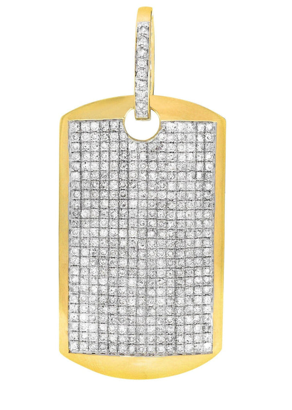 Diamond Dog Tag Pendant | 14.44 Grams | 5.16 Carats