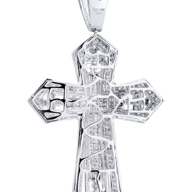 14 White Gold Diamond Cross Necklace  | 2.66 Carats