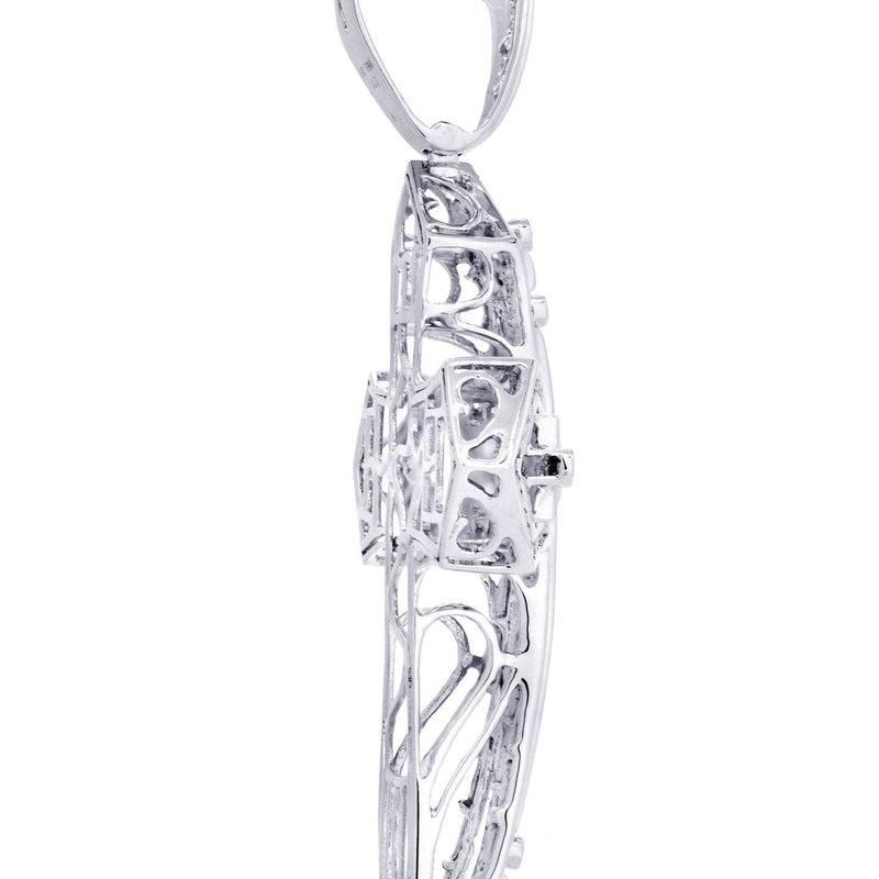 14 White Gold Diamond Cross Necklace  | 2.66 Carats