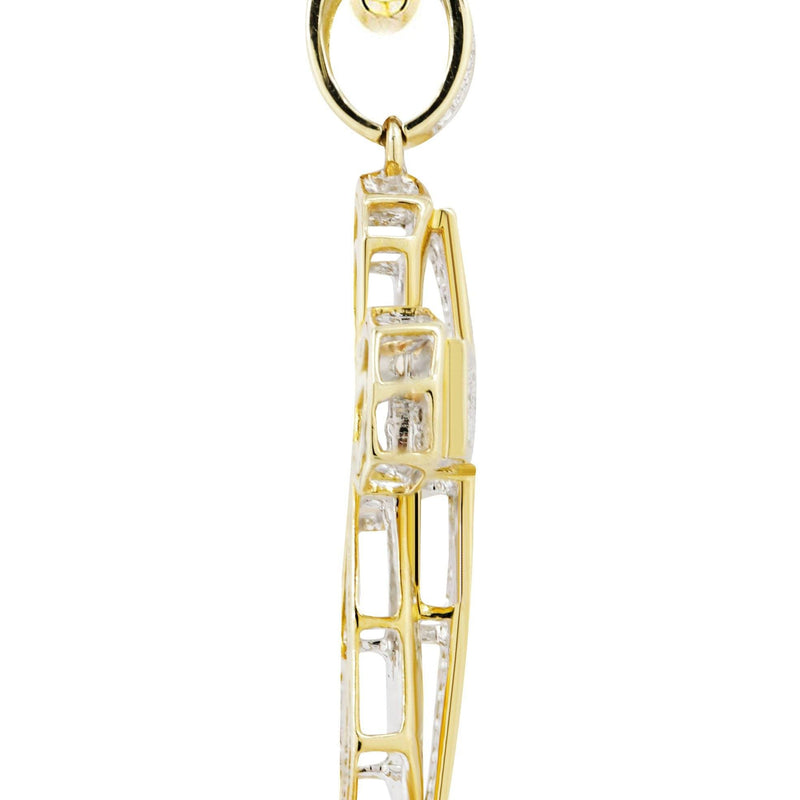 10K Yellow Gold Cross  Diamond Necklace  | 0.39 Carats