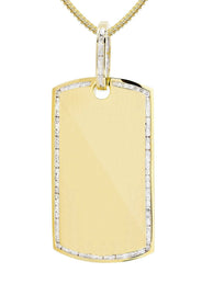 10K Yellow Gold Dog Tag Diamond Necklace  | 1.47 Carats