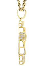 10K Yellow Gold Cross  Diamond Necklace  | 0.62 Carats
