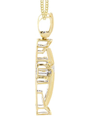 14K Yellow Gold Diamond Cross Necklace  | 0.9 Carats