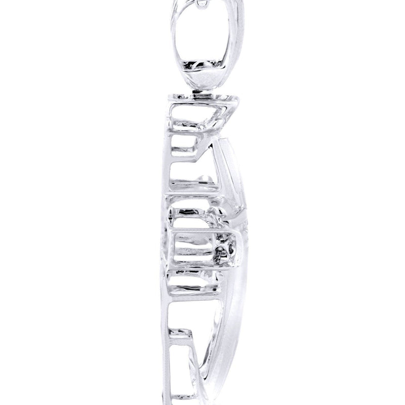 14K White Gold Diamond Cross Necklace  | 0.94 Carats