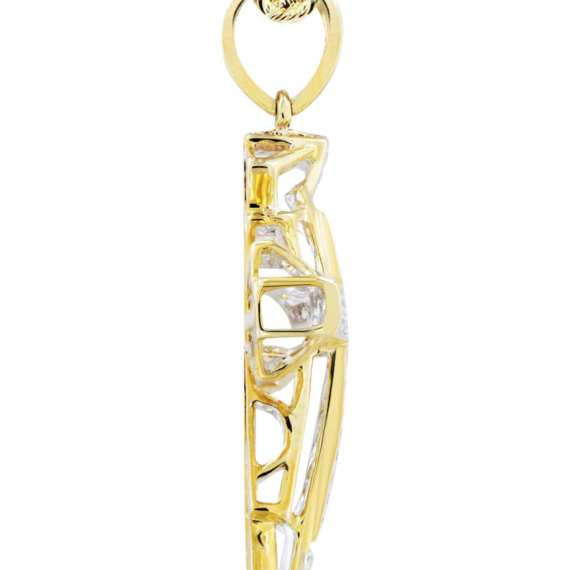 10K Yellow Gold Cross Diamond Necklace  | 0.26 Carats