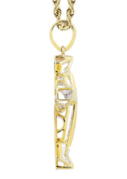 10K Yellow Gold Cross Diamond Necklace  | 0.26 Carats