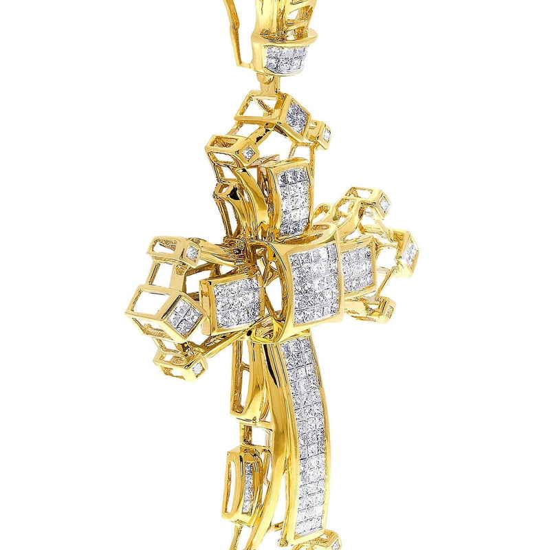 Diamond Cross Pendant| 3.99 Carats| 22.18 Grams