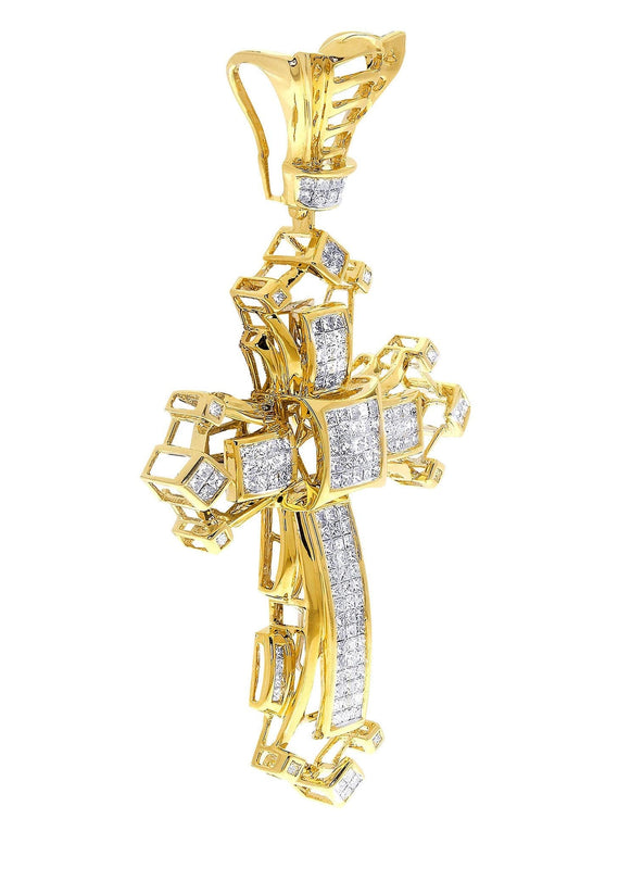 Diamond Cross Pendant| 3.99 Carats| 22.18 Grams