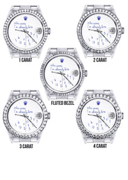 Diamond Mens Rolex Datejust Watch 16200 | 36Mm | "Who Cares I'm Already Late" Custom Dial | Oyster Band