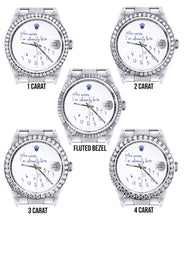 Diamond Mens Rolex Datejust Watch 16200 | 36Mm | "Who Cares I'm Already Late" Custom Dial | Oyster Band